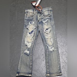 Distressed Blue Jeans For Kids